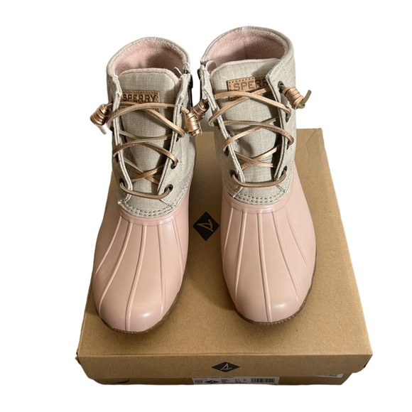 NEW Sperry Women's Saltwater Duck Booties - Rose Oat - Picture 3 of 8